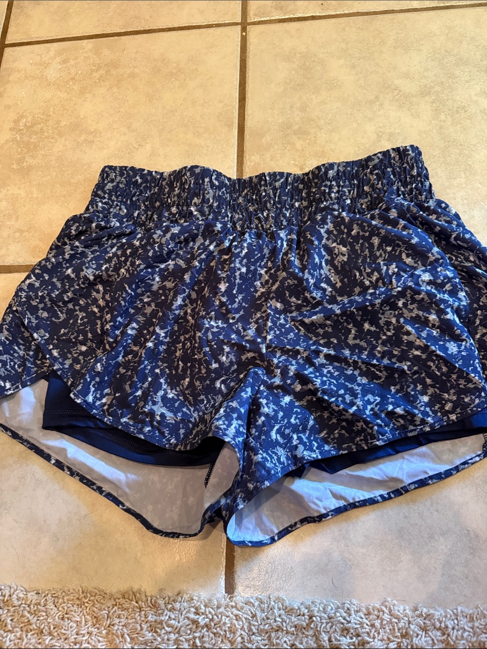 Women’s Blue Athletic Running Shorts with Inner Liner